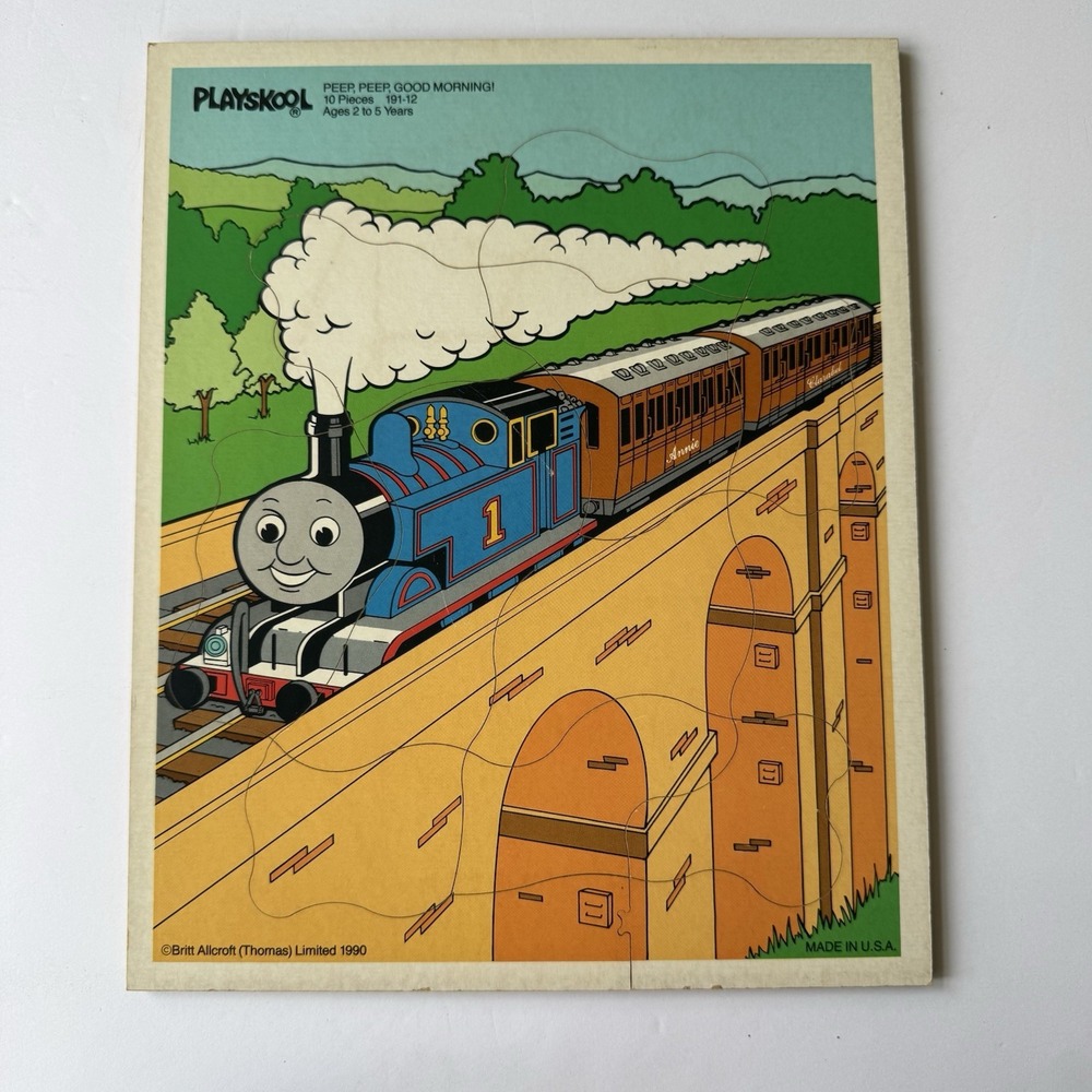 VTG Playskool Thomas Train Peep Peep‎ Good Morning Wooden Puzzle Allcroft 1990